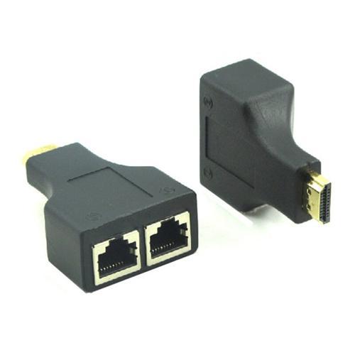 Adaptateurs (paire) HDMI via 2x câbles Cat5e/Cat6 (max 98 pi / 30 m.) - Simple Boutique