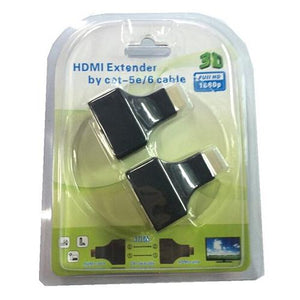 Adaptateurs (paire) HDMI via 2x câbles Cat5e/Cat6 (max 98 pi / 30 m.) - Simple Boutique