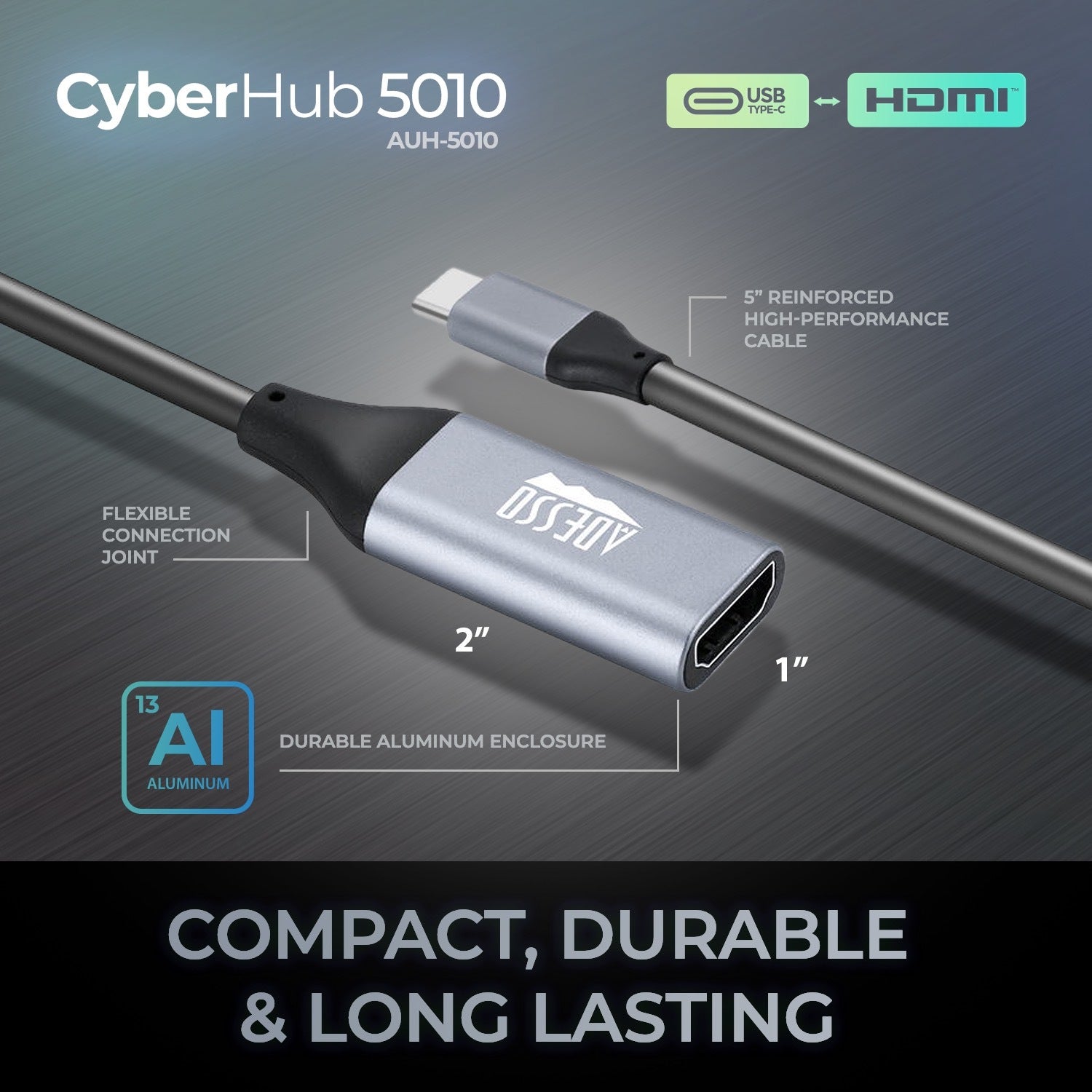 Adesso - Adaptateur USB-C à HDMI CyberHub 5010, 4K/60 Hz - Simple Boutique