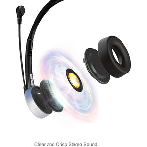 Adesso - Casque Stéréo Filaire USB avec Microphone Antibruit Réglable, Noir - Simple Boutique