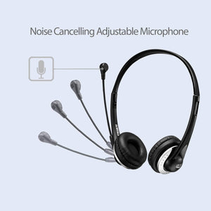 Adesso - Casque Stéréo Filaire USB avec Microphone Antibruit Réglable, Noir - Simple Boutique