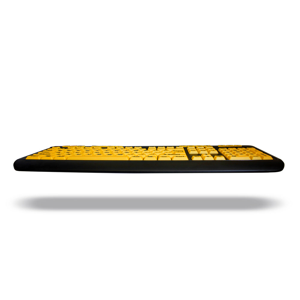 Adesso - Clavier Lumineux Filaire à Gros Caractères avec Raccourci Multimédia, Jaune - Simple Boutique
