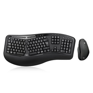 Adesso - Ensemble Clavier Ergonomique et Souris Sans-Fil, Francais-Canadiens, Noir - Simple Boutique