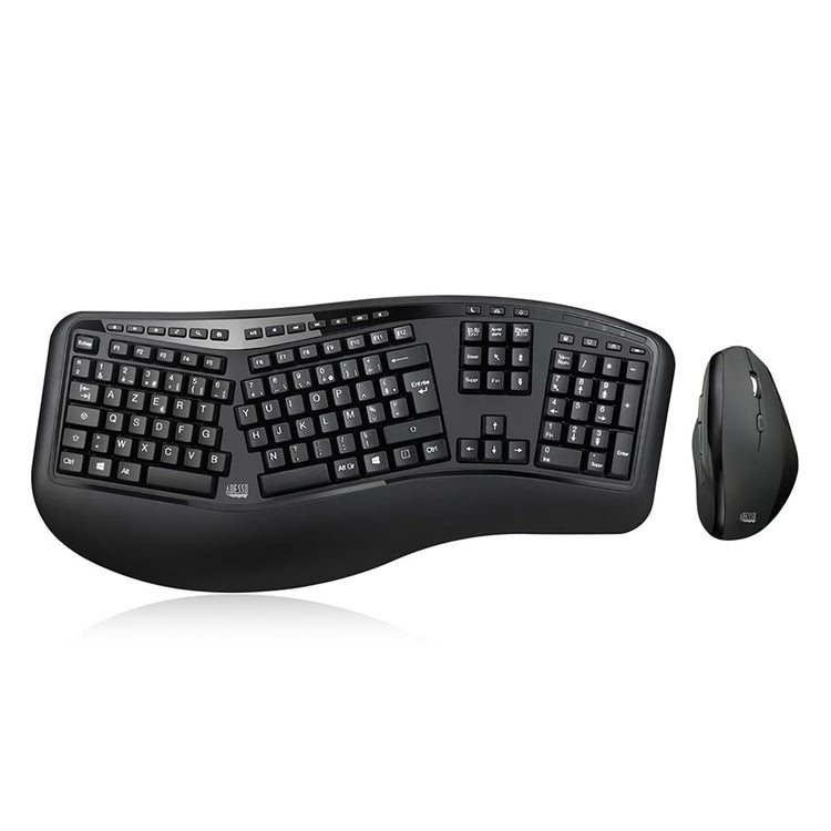 Adesso - Ensemble Clavier Ergonomique et Souris Sans-Fil, Francais-Canadiens, Noir - Simple Boutique