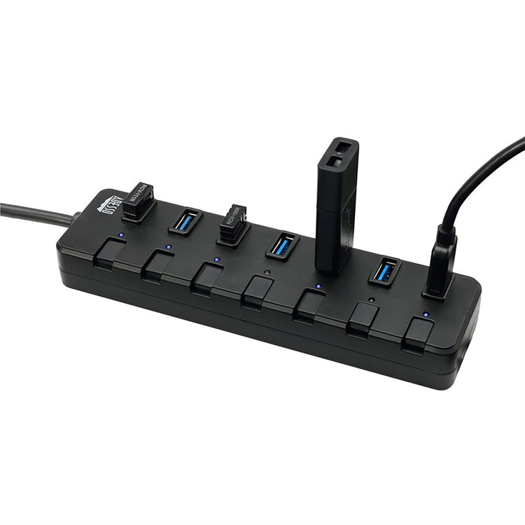 Adesso - HUB USB 3.0 à 7 Ports Avec Interrupteur d'alimentation Individuel, Noir - Simple Boutique