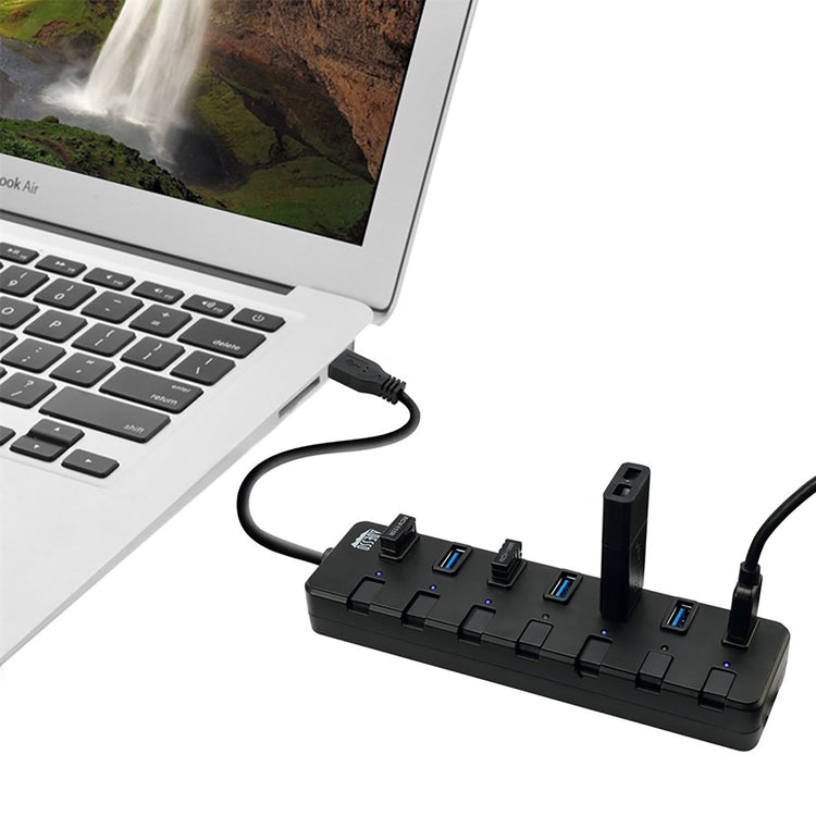 Adesso - HUB USB 3.0 à 7 Ports Avec Interrupteur d'alimentation Individuel, Noir - Simple Boutique