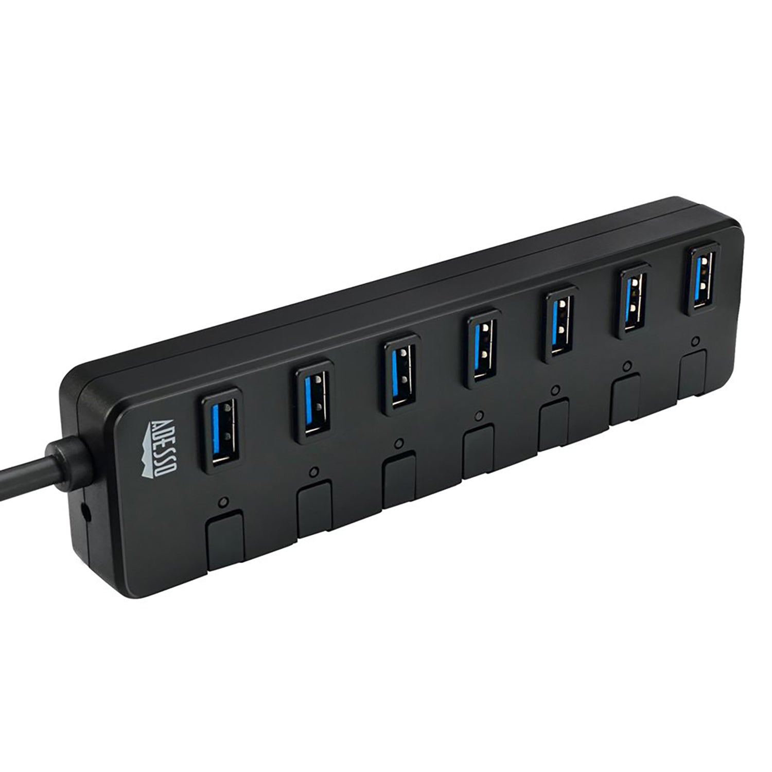 Adesso - HUB USB 3.0 à 7 Ports Avec Interrupteur d'alimentation Individuel, Noir - Simple Boutique