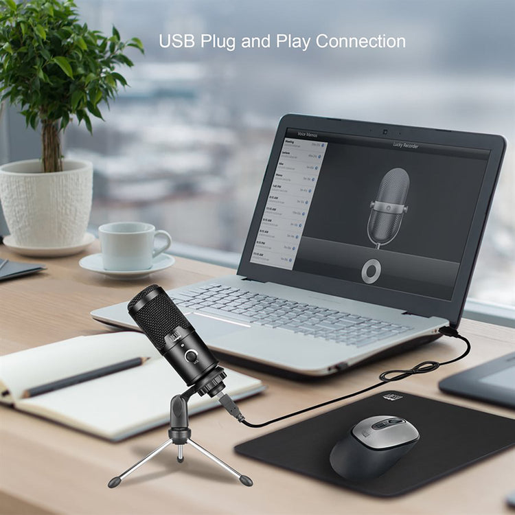 Adesso - Microphone USB à Condensateur Cardioïde avec Trépied, Noir - Simple Boutique