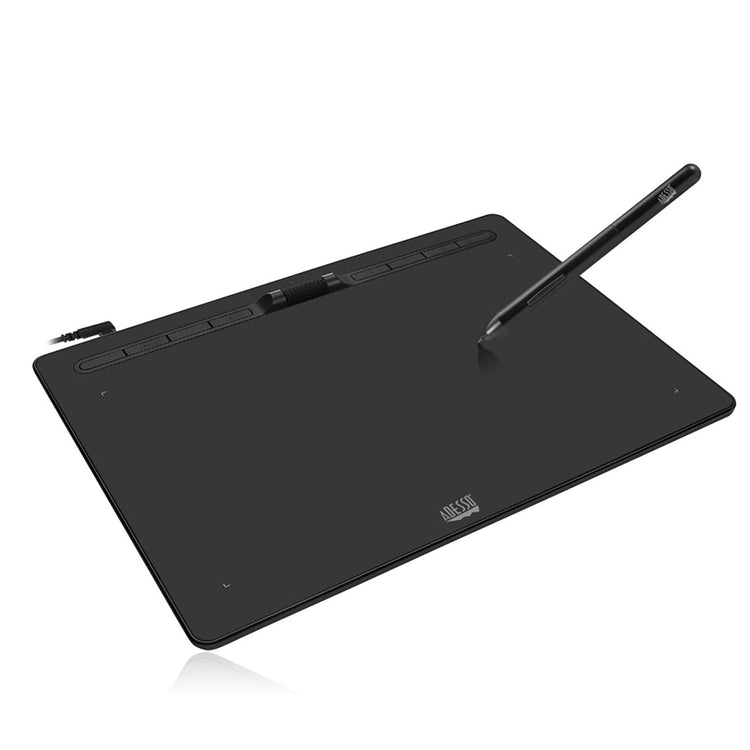 Adesso - Tablette Grapique avec Stylet, 12" x 7", 8 192 Niveaux de Sensibilité à la Pression, Noir - Simple Boutique