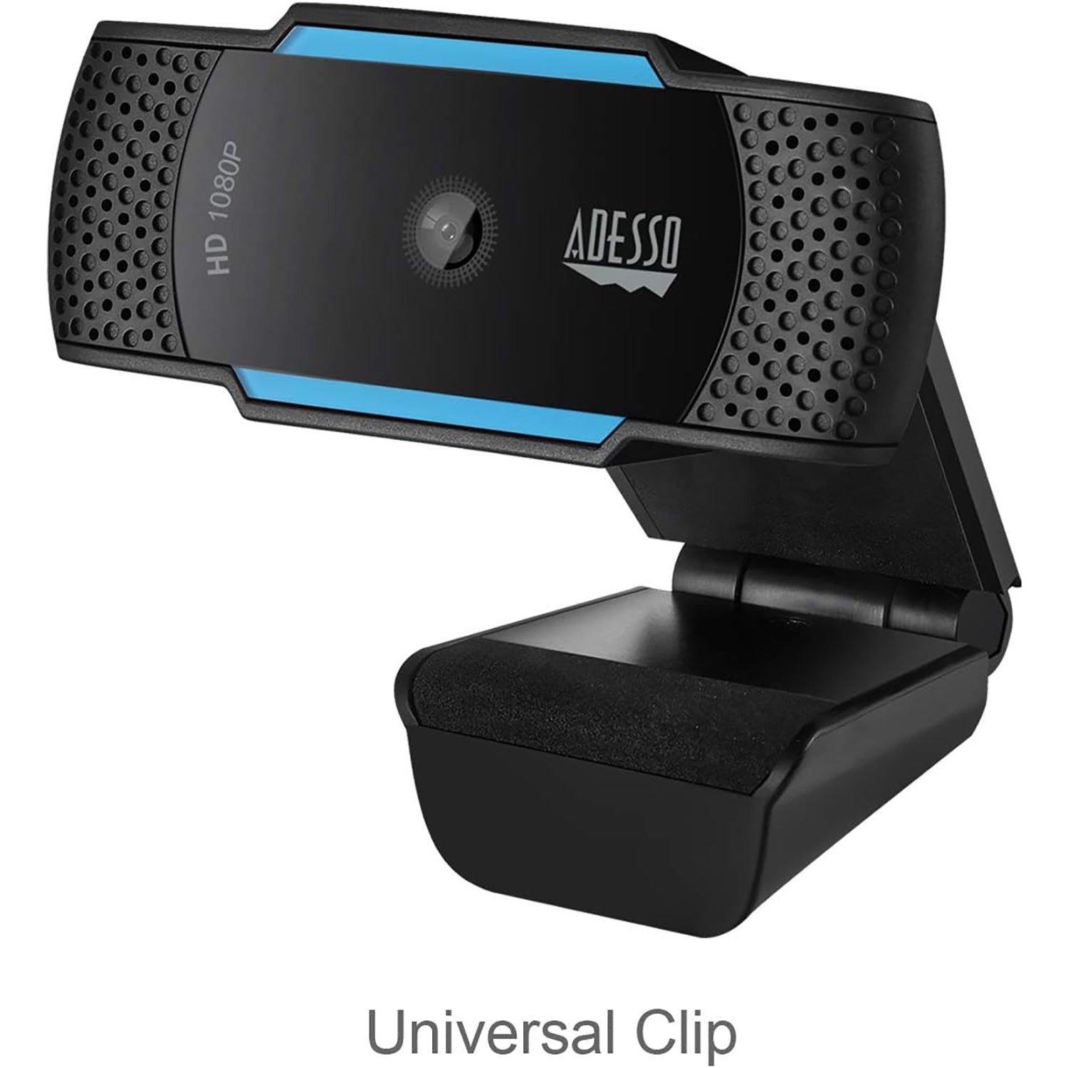 Adesso - WebCam HD 1080P, Mise au Point Automatique, Double Microphone Intégré, Bleu - Simple Boutique