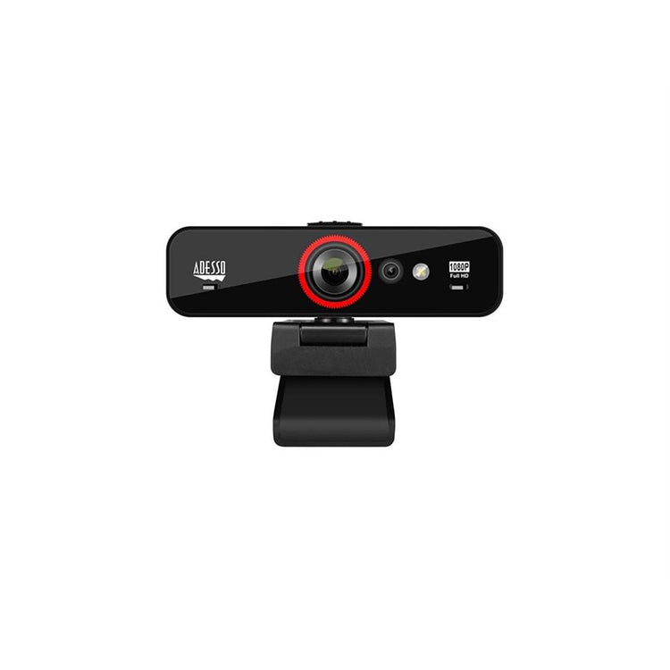 Adesso - Webcam HD 1080P, Double Microphone Intégré, Reconnaissance Faciale, Noir - Simple Boutique