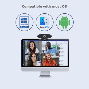Adesso - Webcam Ultra HD 4K, Double Microphone Intégré, Télécommande Infrarouge, Noir - Simple Boutique