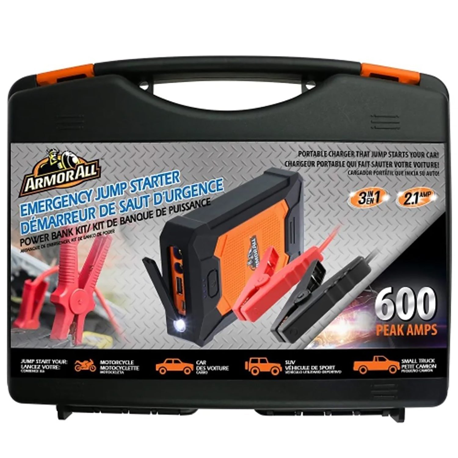 ArmorAll - Kit de Démarrage d'urgence pour Voiture avec Lampe de Poche LED et Chargeur USB - Simple Boutique