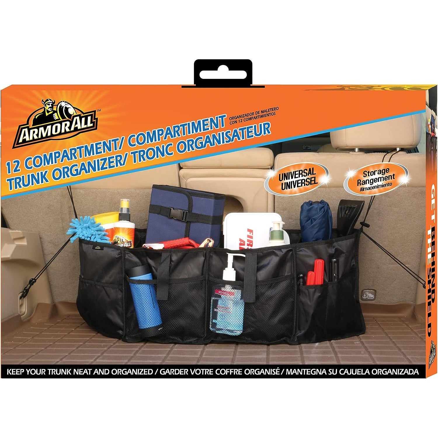 ArmorAll - Organisateur de Coffre de Voiture à 12 Compartiments, Noir - Simple Boutique