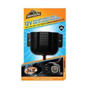 ArmorAll - Prise d'alimentation 12V avec Double USB Pour Voiture, Noir - Simple Boutique