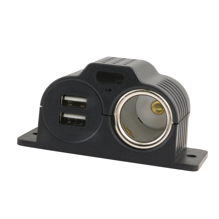 ArmorAll - Prise d'alimentation 12V avec Double USB Pour Voiture, Noir - Simple Boutique