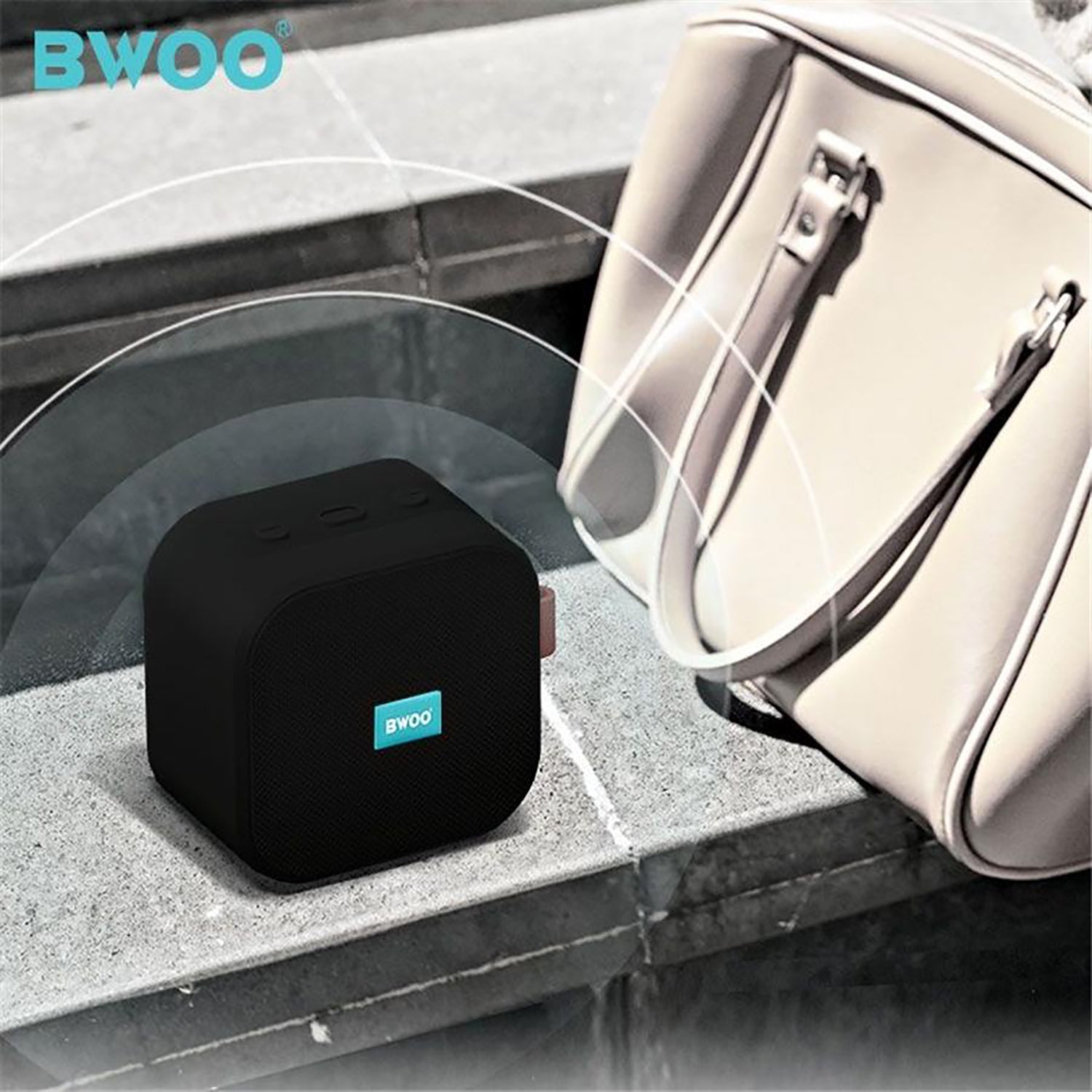 BWOO BS-54G - Haut-parleur Bluetooth 5.0 Étanche Portable Avec Cartes TF, AUX, USB, FM, Gris - Simple Boutique