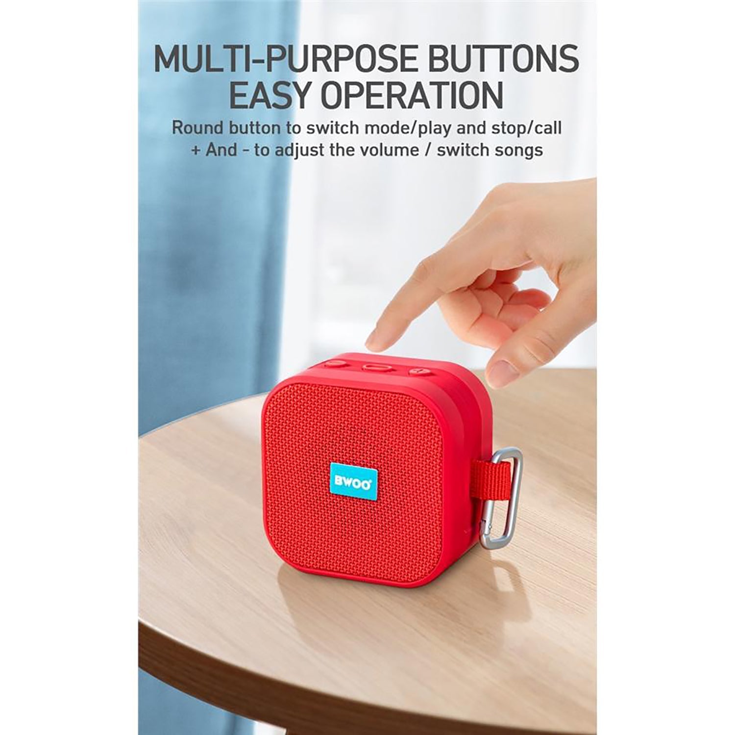 BWOO BS-54G - Haut-parleur Bluetooth 5.0 Étanche Portable Avec Cartes TF, AUX, USB, FM, Gris - Simple Boutique