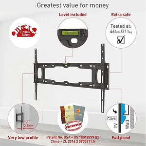 Barkan - Support de Téléviseur Fixe, Pour écran de 13" à 90", Maximum 60kg - Simple Boutique