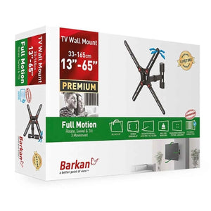 Barkan - Support de Télévision Full Motion, Pour Écran Plat ou Incurvé de 13" à 65", Maximum 40kg - Simple Boutique