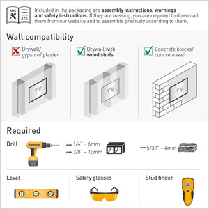 Barkan - Support pour Téléviseur Extra-Long Full Motion, Pour Écran Plat ou Incurvé de 13" à 83", Maximum 50kg - Simple Boutique