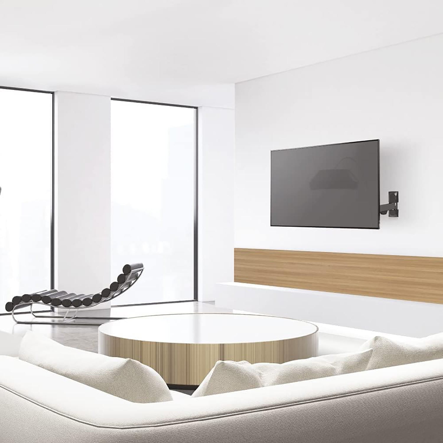 Barkan - Support pour Téléviseur Mural Full Motion, Pour Écran Plat ou Incurvé de 13" à 43", Maximum 25kg - Simple Boutique