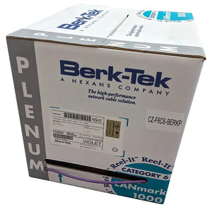 Berk-Tek - Câble Réseau UTP Cat6 (550 MHz) Solide, Longueur de 1000pi, Violet - Simple Boutique