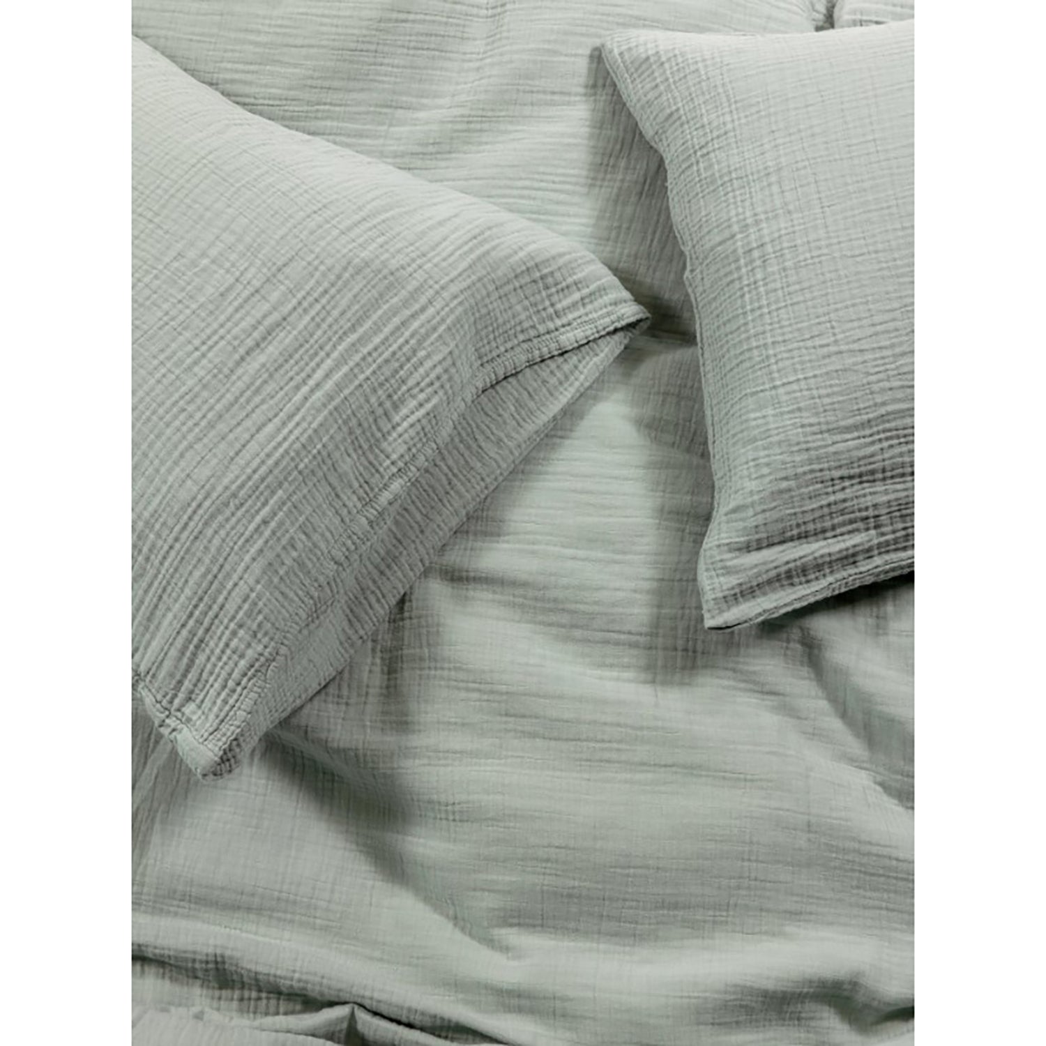 Bianca - Housse de Couette Emilia en Gaze de Coton, 100% Coton, Fait au Portugal, Celadeon (4 Grandeurs Disponibles) - Simple Boutique