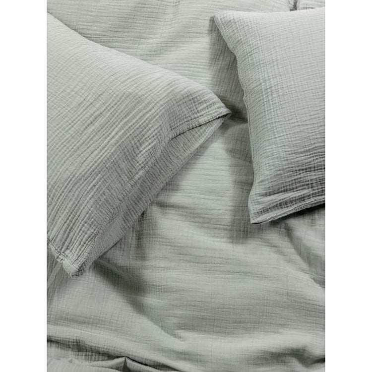 Bianca - Housse de Couette Emilia en Gaze de Coton, 100% Coton, Fait au Portugal, Celadeon (4 Grandeurs Disponibles) - Simple Boutique