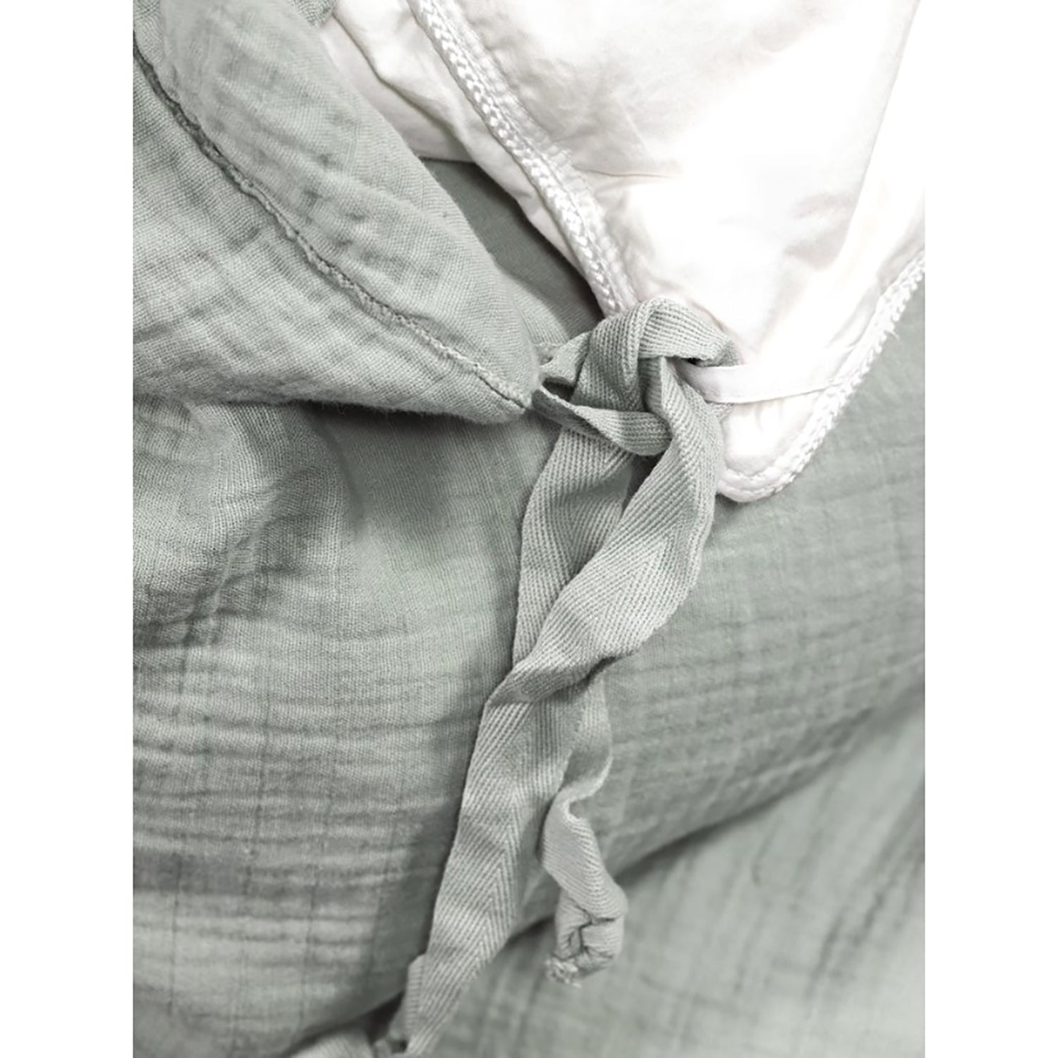 Bianca - Housse de Couette Emilia en Gaze de Coton, 100% Coton, Fait au Portugal, Celadeon (4 Grandeurs Disponibles) - Simple Boutique