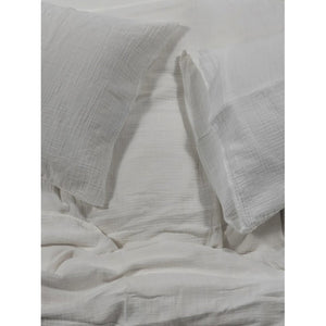 Bianca - Housse de Couette Emilia en Gaze de Coton, 100% Coton, Fait au Portugal, Perle (4 Grandeurs Disponibles) - Simple Boutique