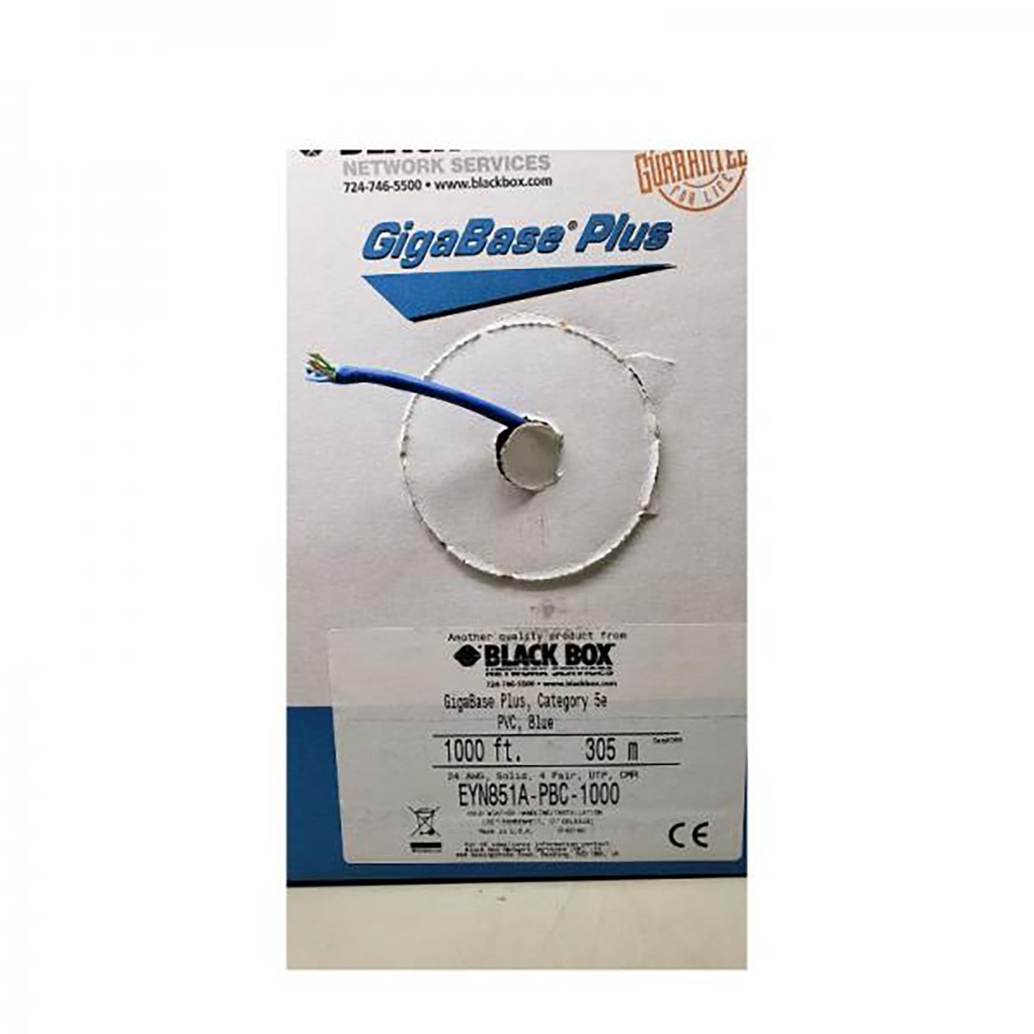 Black Box - Câble Réseau Solide UTP Cat5e, Longueur de 1000 Pieds, FT4/CMR, Bleu - Simple Boutique