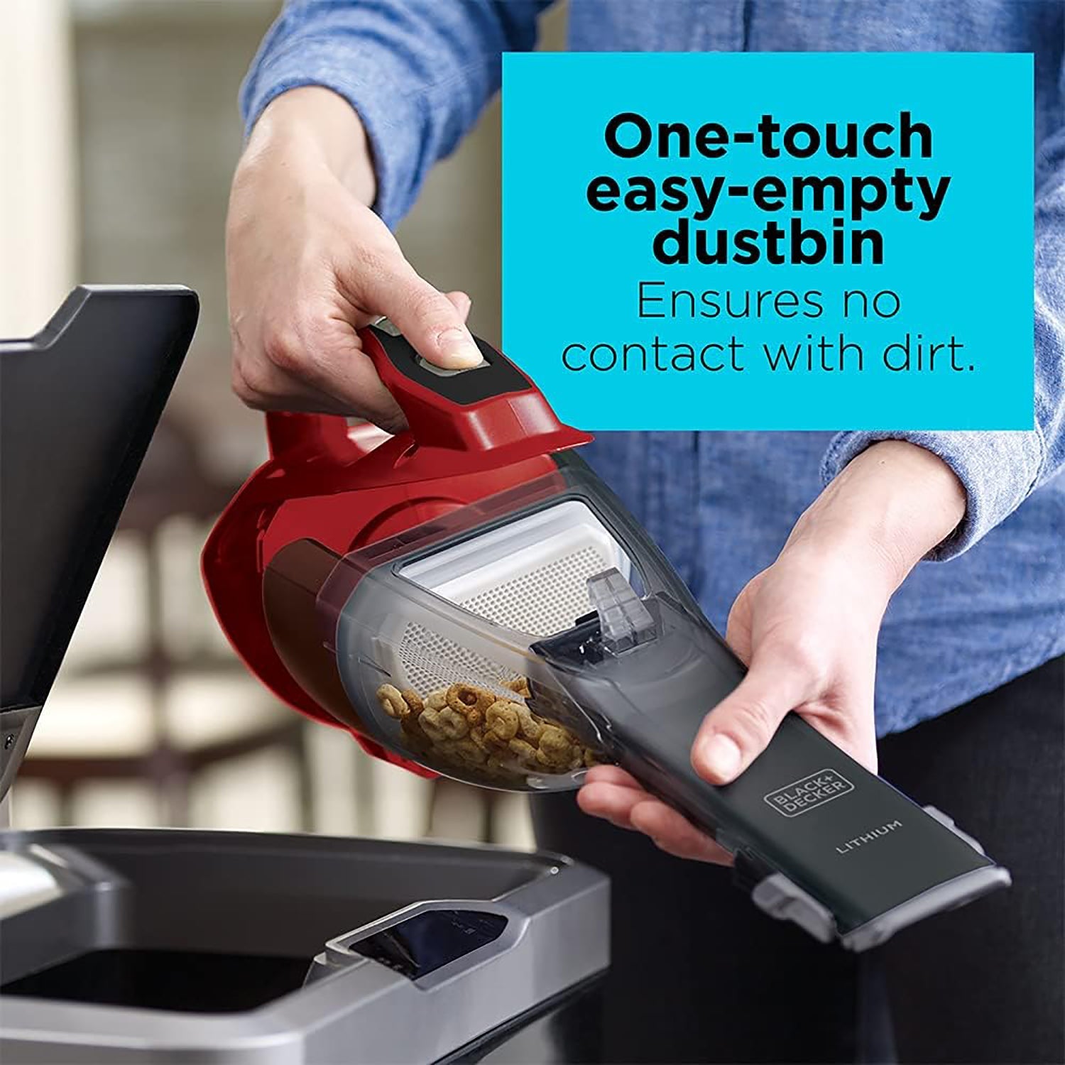 Black + Decker - Aspirateur à Main Sans-Fil Dusbuster, Réceptacle et Filtre Lavables, Rouge - Simple Boutique
