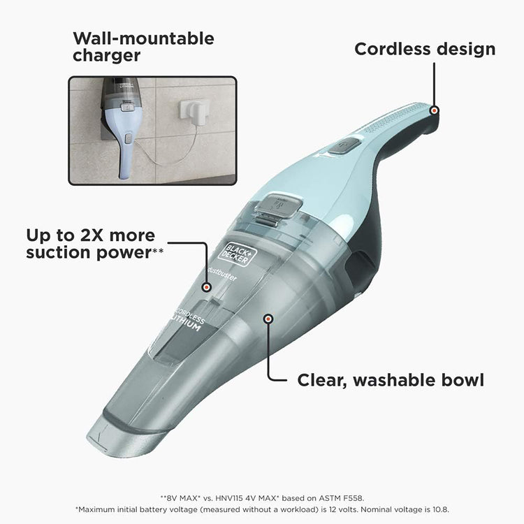 Black + Decker - Aspirateur à Main Sans-Fil Dustbuster avec Chargeur Mural - Simple Boutique