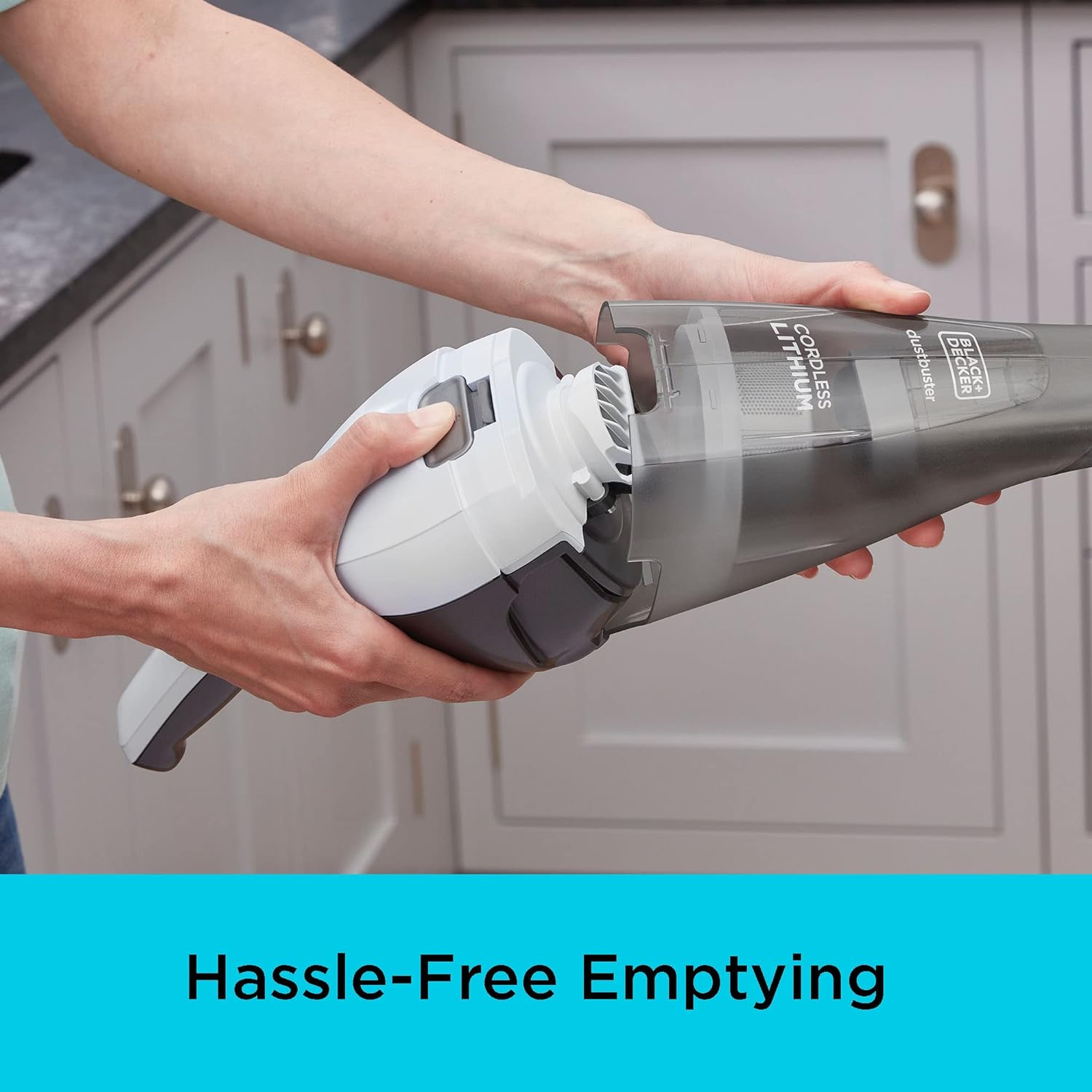 Black + Decker - Aspirateur à Main Sans-Fil avec Filtre Lavable et Chargeur Mural, Blanc - Simple Boutique