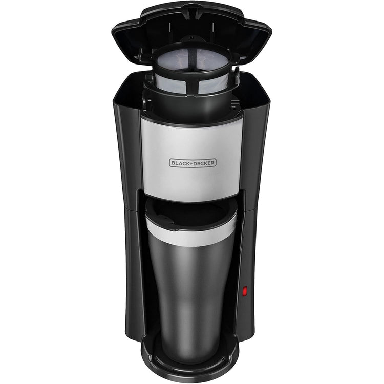 Black + Decker - Cafetière à Portion Unique Pour Café Moulu Ou Dosettes, Comprend une Tasse Isotherme, Noir - Simple Boutique