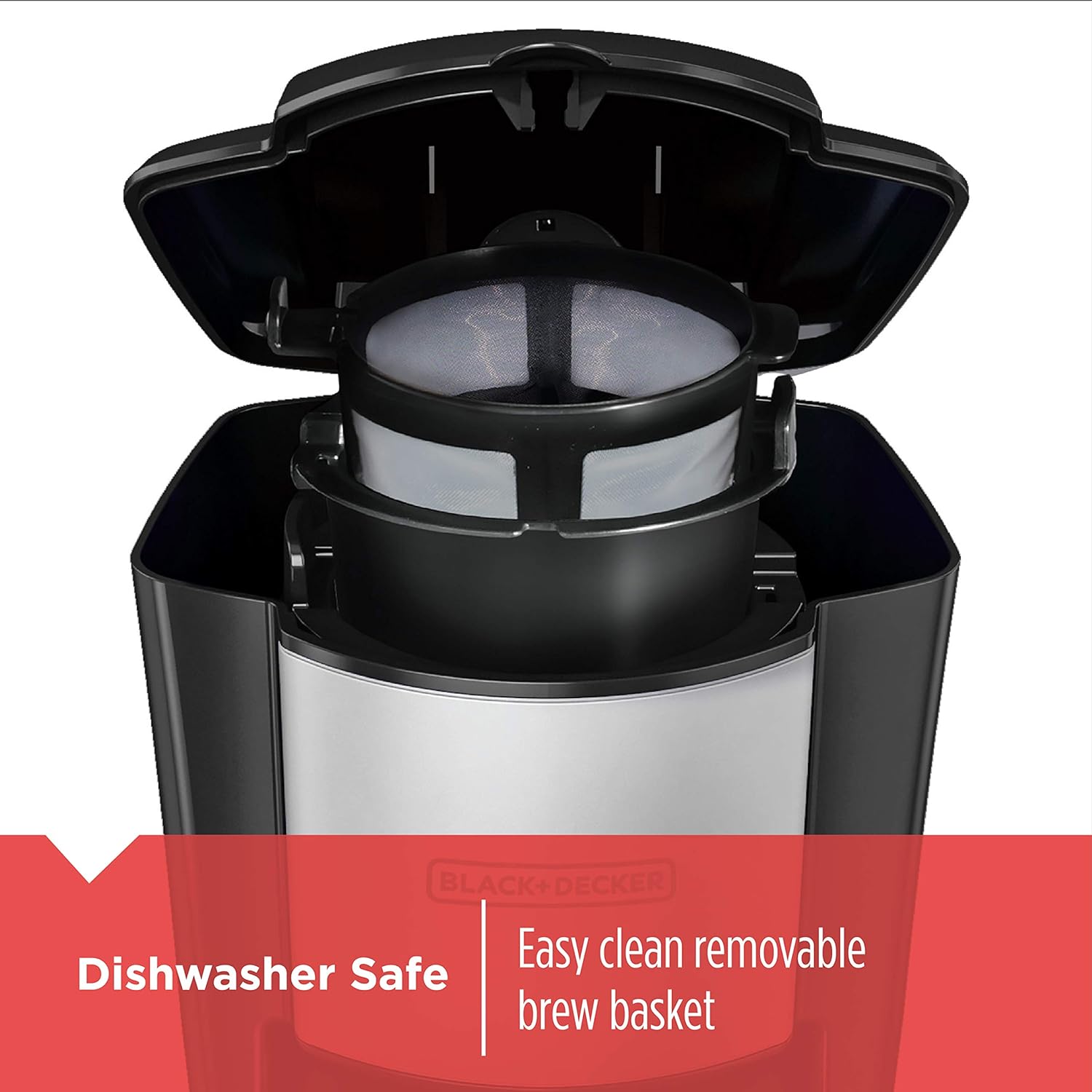 Black + Decker - Cafetière à Portion Unique Pour Café Moulu Ou Dosettes, Comprend une Tasse Isotherme, Noir - Simple Boutique