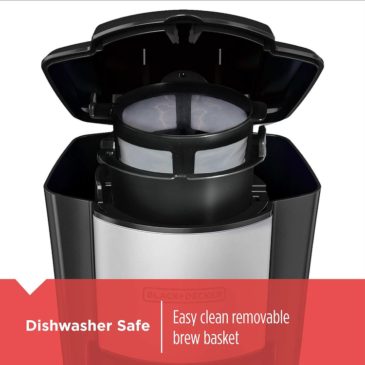Black + Decker - Cafetière à Portion Unique Pour Café Moulu Ou Dosettes, Comprend une Tasse Isotherme, Noir - Simple Boutique