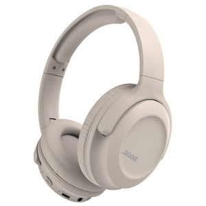 Boost - Casque d'écoute Sans Fil, Réduction de Bruit Active, Microphone Intégré, Beige - Simple Boutique
