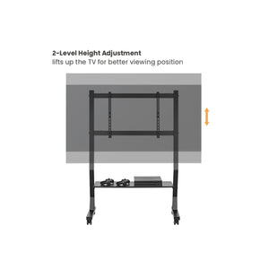 Boost Industries - Support Télé sur Chariot avec Tablette, Pour Écran de 45" à 90", Noir - Simple Boutique