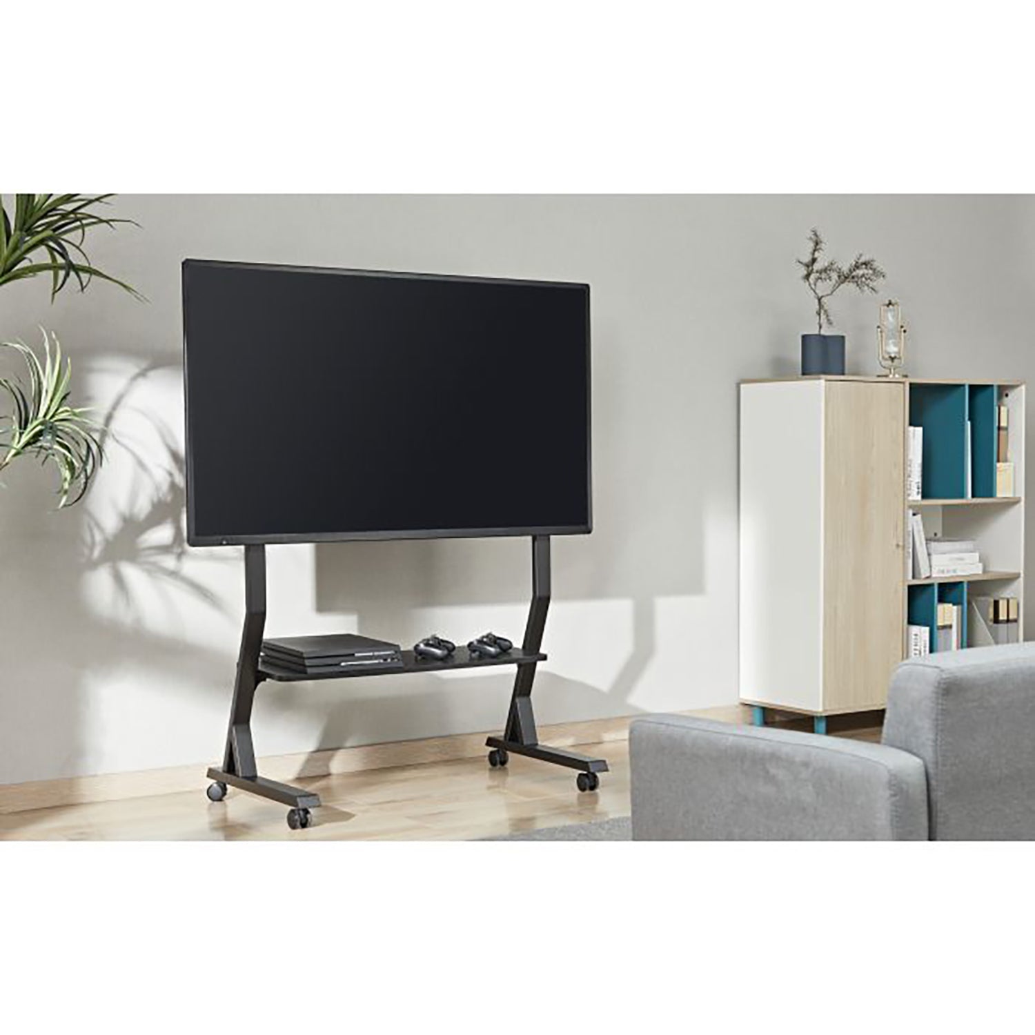 Boost Industries - Support Télé sur Chariot avec Tablette, Pour Écran de 45" à 90", Noir - Simple Boutique