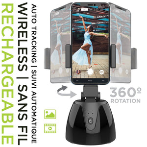 Boost - Trépied pour Téléphone avec Suivi Automatique du Visage, Sans Fil, Rotation à 360°, Noir - Simple Boutique