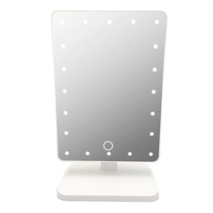 CJ Tech - Miroir sur Pied avec Éclairage LED, Haut-parleurs Bluetooth Et Chargeur Sans-Fil Intégré, Blanc - Simple Boutique