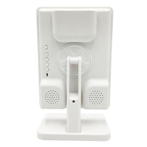 CJ Tech - Miroir sur Pied avec Éclairage LED, Haut-parleurs Bluetooth Et Chargeur Sans-Fil Intégré, Blanc - Simple Boutique