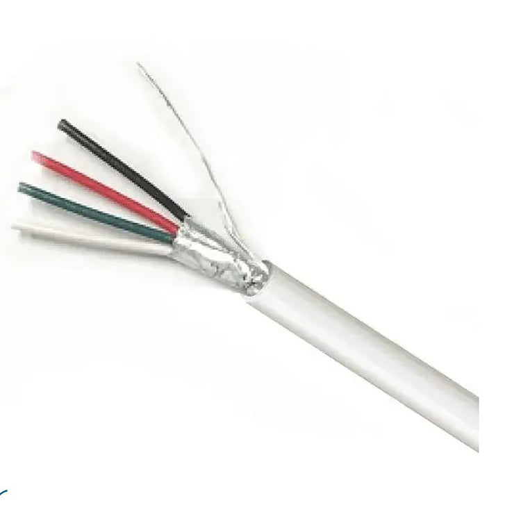 Câble de Sécurité et de Sonorisation à 4 Conducteurs, Toronné et Blindé, 18AWG, 1000 Pieds, Blanc - Simple Boutique