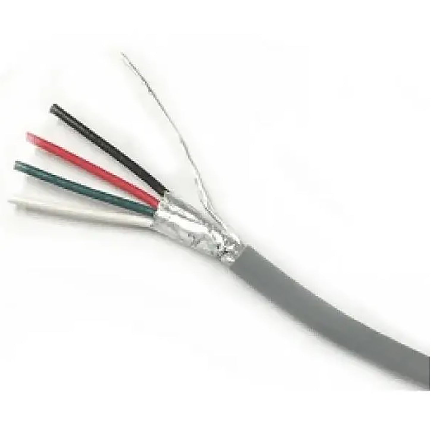 Câble de Sécurité et de Sonorisation à 4 Conducteurs, Toronné et Blindé, 18AWG, Résistance au Feu, 1000 Pieds, Gris - Simple Boutique