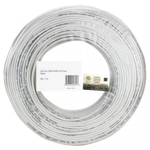 Câble téléphone et alarme 4 conducteurs 22AWG Solid 500pi blanc - Simple Boutique