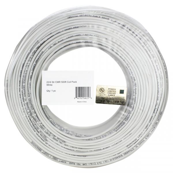 Câble téléphone et alarme 4 conducteurs 22AWG Solid 500pi blanc - Simple Boutique