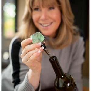 Chantal Lacroix - Bouchon à vin Fluorite « Intuition » en Acier Inoxydable - Liquidation Vente Finale - Simple Boutique