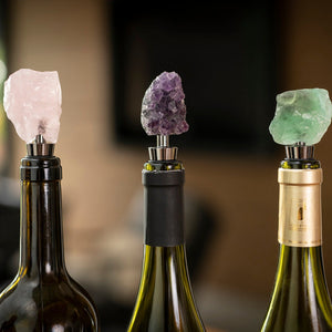 Chantal Lacroix - Bouchon à vin Fluorite « Intuition » en Acier Inoxydable - Liquidation Vente Finale - Simple Boutique